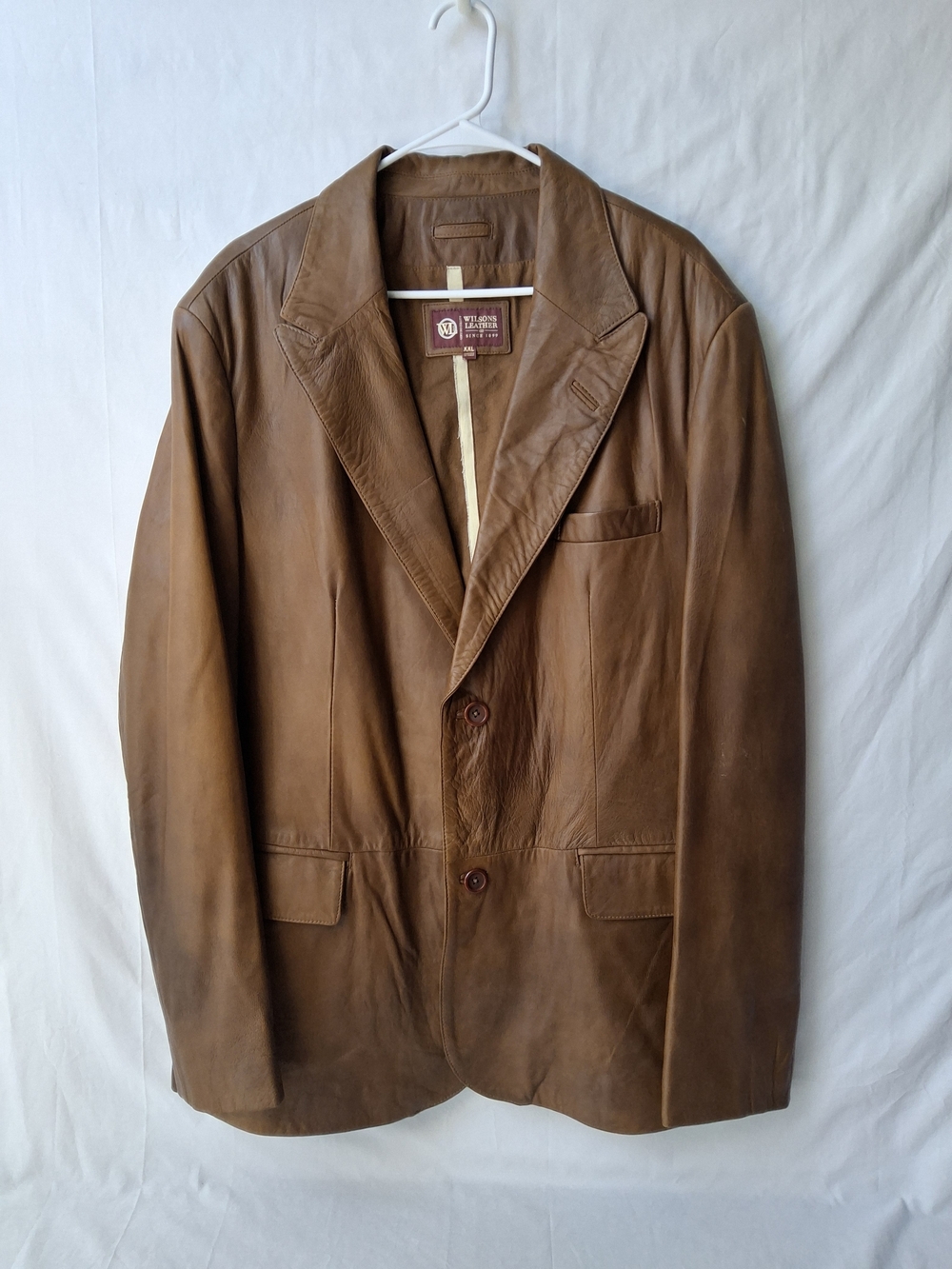 Wilsons Leather Brown Leather Jacket with Maroon Label